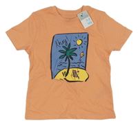 Nové - Oranžové tričko s palmou Primark