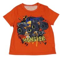 Červené tričko monster truck Shein