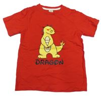 Červené tričko s dinosaurom