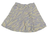 Smetanovo-lila vzorovaná bavlnená sukňa H&M