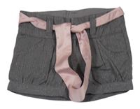 Sivé trblietavé balonové kraťasy s opaskom H&M