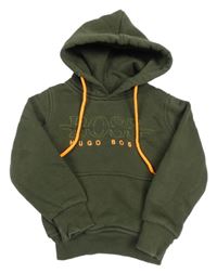 Khaki mikina s kapucí a logem Hugo Boss