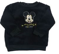 Čierna plyšová mikina s Mickey Disney