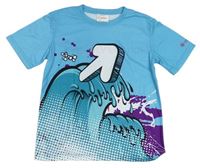 Azurové tričko s vlnami a šipkou