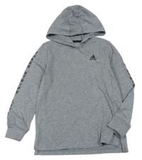 Šedé melírované mikinotriko s kapucňou Adidas