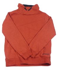 Červená melírovaná mikina s logom a komínovým golierom Chapter young