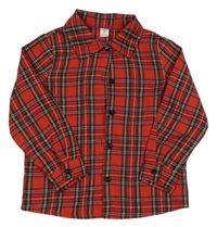 Červeno-kockovaná blúzka SHEIN