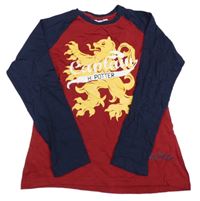 Tmavočerveno/tmavomodré pyžamové triko s potiskem - Harry Potter