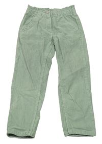 Olivové paper bag manšestráky POCOPIANO