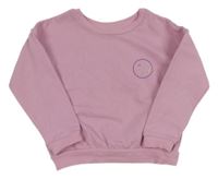 Ružová oversize mikina so smajlíkom George