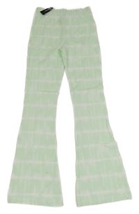 Nové - světlezeleno-biele batikované flare legíny St. Bernard