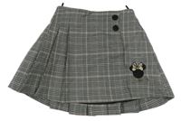 Sivo-bielo-čierno-svetloružová kockovaná vzorovaná sukňa s Minnie C&A