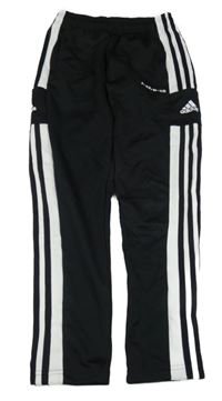 Černo-bílé funkční sportovní tepláky Adidas