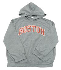 Sivá melírovaná mikina s nápisom a kapucňou SHEIN