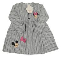 Nové - sivé melírované bodkovaná é šaty s Minnie