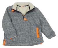 Modro-bílá melírovaná pletená zateplená mikina Du PareiL