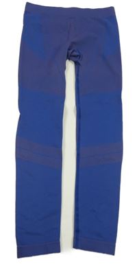 Tmavomodrofialovo-modré thermo spodné nohavice s pruhmi a vzorom crivit