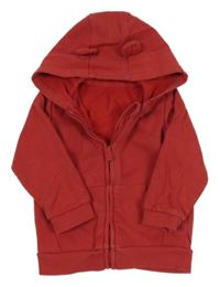 Červená prepínaci mikina s kapucňou s uškami George