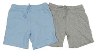 2x - Teplákové kraťasy - Světlemodré, šedé melírované H&M