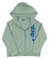 Mentolová prepínaci mikina s logom a kaupcí Sherpa