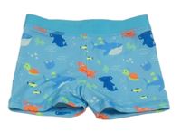 Modré nohavičkové plavky s mořskými živočichy Topomini