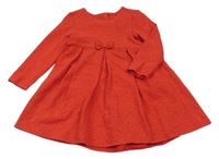 Červené vzorované šaty s mašlou C&A