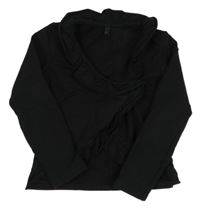 Čierna prepínaci crop mikina s volánikom Benetton