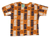 Nové - oranžové tričko s nápismi a loptami so cute