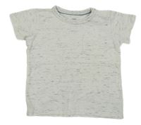 Bielo-sivo-čierne melírované tričko s vreckom C&A