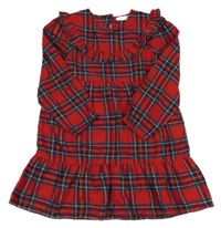 Červeno-kockované šaty s volánikom PRIMARK