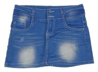 Modrá rifľová sukňa