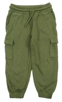 Khaki cargo tepláky H&M