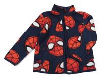 Tmavomodrá fleecová propínací mikina se Spider-many George