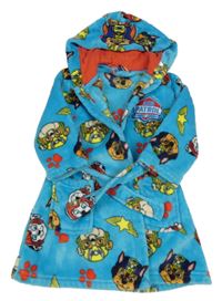 Modrý plyšový župan s PAW PATROL a kapucí George