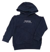 Tmavomodrá mikina s logom a kapucňou TED BAKER