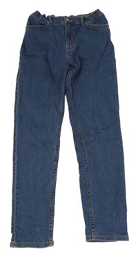 Modré slim fit teplákové rifle H&M