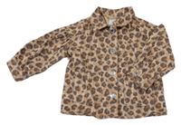 Hnedo-medovo-čiernošedá vzorovaná rifľová bunda H&M