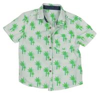 Biela košeľa so zelenými palmami Miniclub
