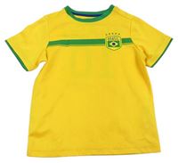 Hořčicové sportovní tričko - Brasil zn. H&M