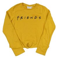 Okrová crop mikina s nápisom a kamínky - Friends C&A