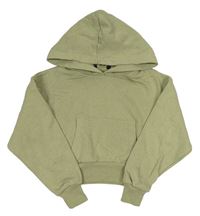Zelená crop mikina s kapucňou New Look