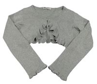 Sivé melírované trblietavé svetrové bolerko H&M