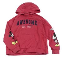 Malinová mikina s Mickeym a kapucňou Primark