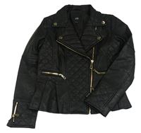 Černý prošívaný koženkový podšitý křivák River Island