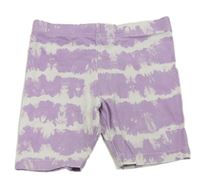 Lila-bílé batikované elastické kraťasy Primark