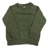 Khaki mikina s výšivkou F&F