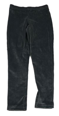 Tmavosivé rebrované zamatové legíny zn. F&F