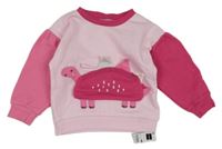 Nové - Ružovo-fuchsiová mikina s dinosaurom zn. Dunnes