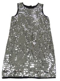 Strieborné flitrové slávnostné šaty George