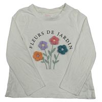 Biele tričko s kvetinami Primark